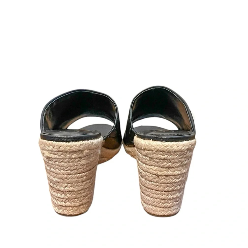 Calvin Klein Leather Beanka Espadrille Wedged Sandals